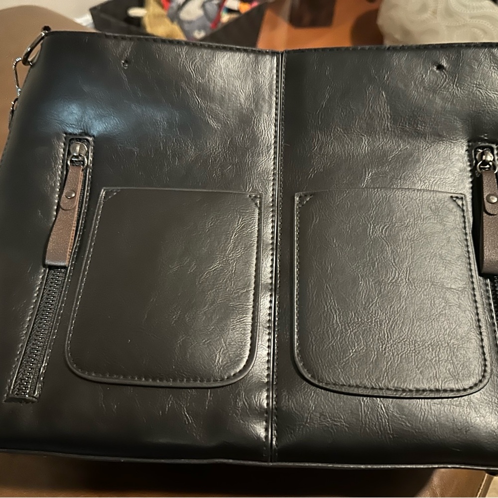 Black and Brown Leather Womens Shoulder Bag